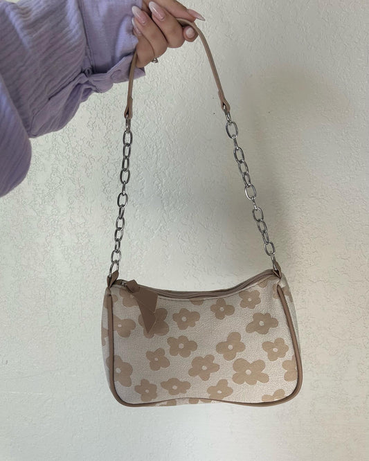 Leilani Floral Shoulder Bag (Beige)