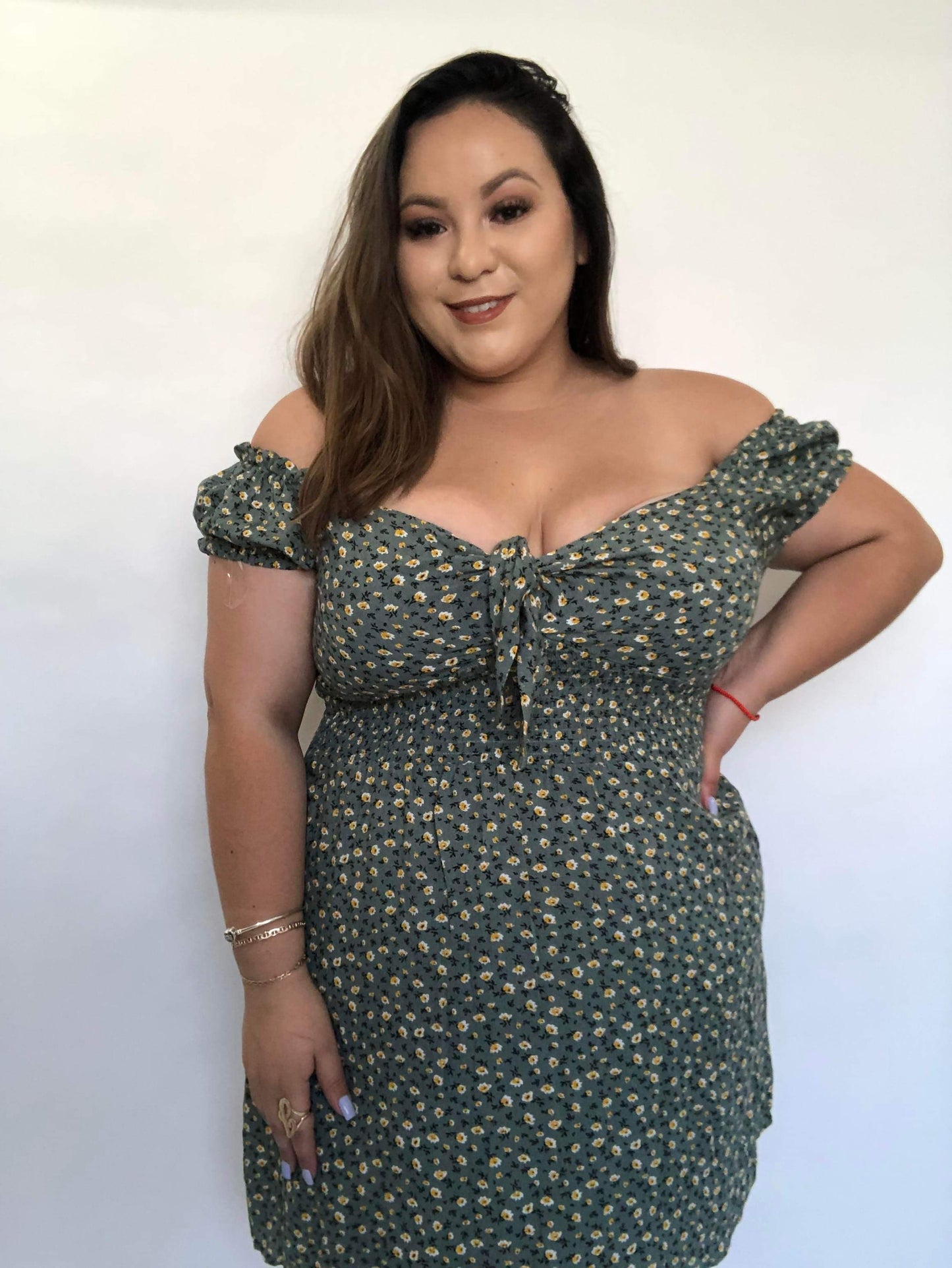 Jacki Sage Mini Dress (Extra Curvy)