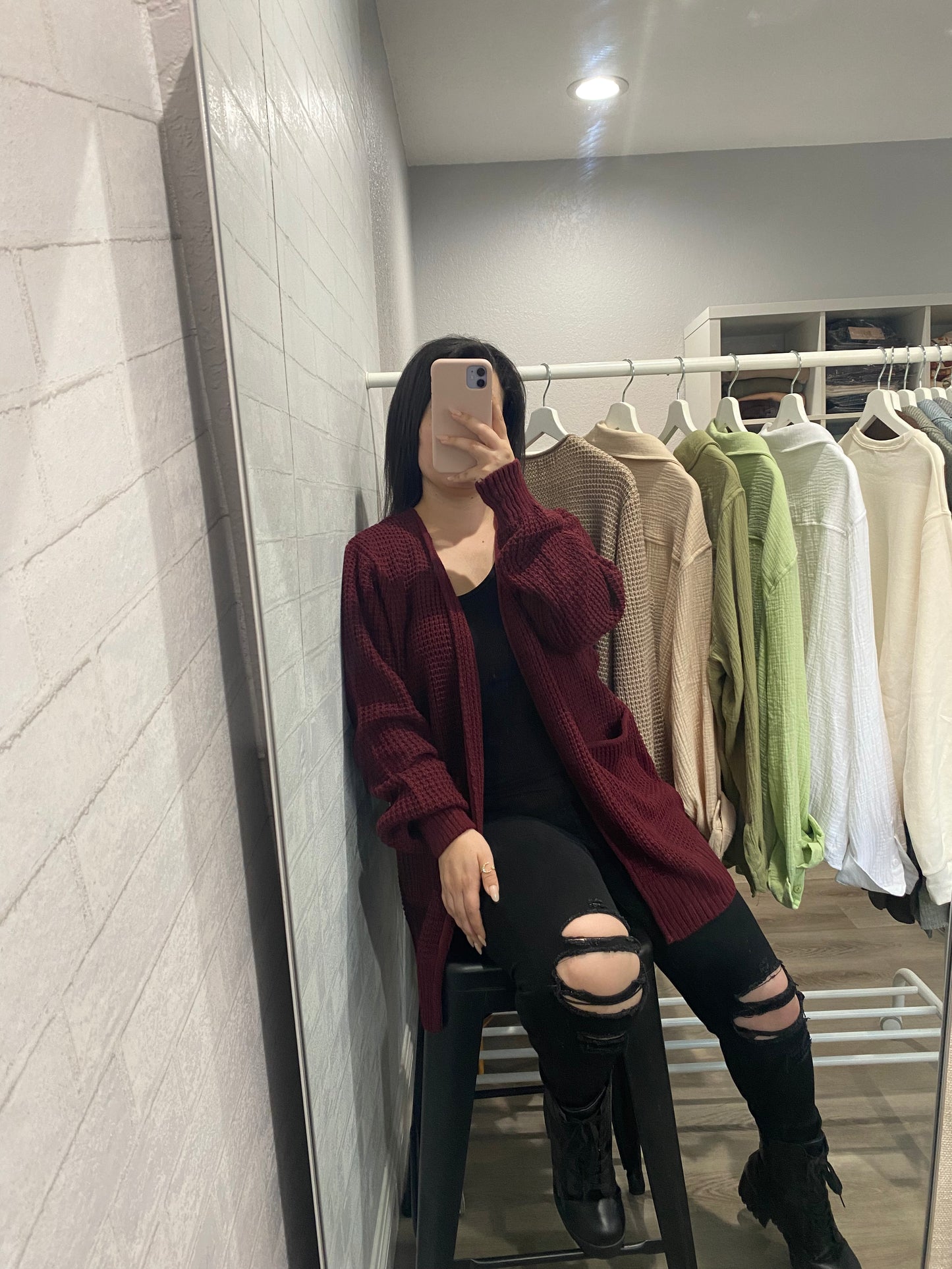 Carly Cardigan (Burgundy)